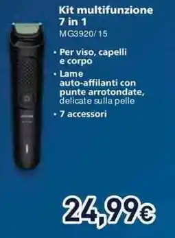 Unieuro PHILIPS Kit multifunzione 7 in1 MG3920/ 15 offerta