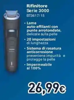 Unieuro PHILIPS Rifinitore Serie 3000 BT3617/15 offerta