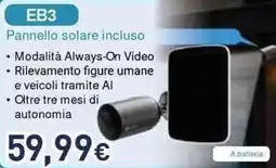 Unieuro EZVIZ EB3 Pannello solare incluso offerta