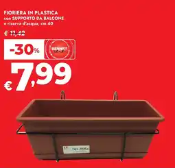Bennet Fioriera in plastica con supporto da balcone offerta