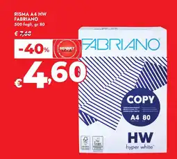 Bennet RISMA A4 HW FABRIANO offerta