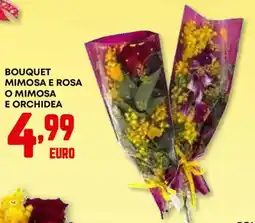 Pam Bouquet mimosa e rosa o mimosa e orchidea offerta