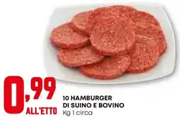Pam 10 hamburger di suino e bovino circa offerta