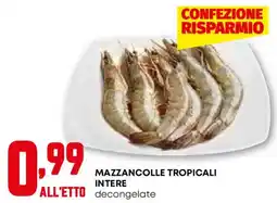 Pam Mazzancolle tropicali intere decongelate offerta