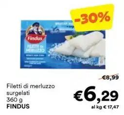 Unes Filetti di merluzzo surgelati FINDUS offerta