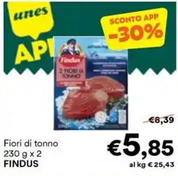 Unes Fiori di tonno FINDUS offerta