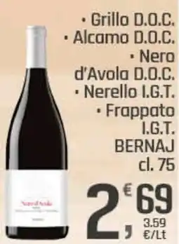 Supermercati Dok Grillo d.o.c. alcamo d.o.c nero d'avola d.o.c. nerello i.g.t. frappato i.g.t. bernaj offerta