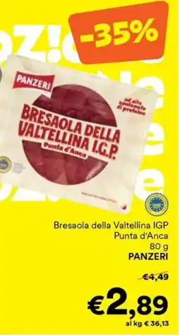 Unes Bresaola della Valtellina IGP Punta d'Anca PANZERI offerta