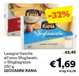 Unes Lasagne fresche all'uovo Sfogliavelo o Sfogliagrezza GIOVANNI RANA offerta