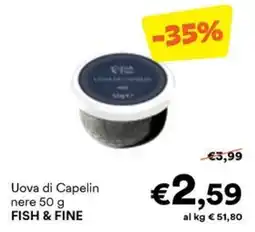 Unes Uova di Capelin nere FISH & FINE offerta