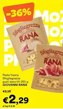 Unes Pasta fresca Sfogliagrezza GIOVANNI RANA offerta
