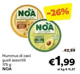 Unes Hummus di ceci NOA offerta