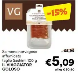 Unes Salmone norvegese affumicato taglio Sashimi IL VIAGGIATOR GOLOSO offerta