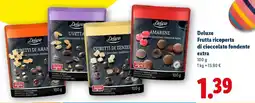 Lidl Deluxe Frutta ricoperta di cioccolato fondente extra offerta