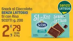 Supermercati Dok Snack al cioccolato senza lattosio si con riso SCOTTI offerta