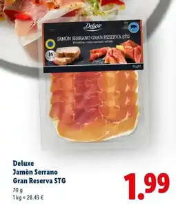 Lidl Deluxe Jamòn Serrano Gran Reserva STG offerta