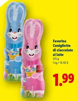 Lidl Favorina Coniglietto di cioccolato al latte offerta