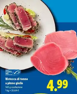 Lidl Bistecca di tonno a pinne gialle offerta