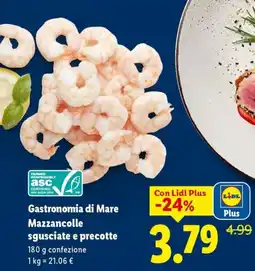 Lidl Gastronomia di Mare Mazzancolle sgusciate e precotte offerta