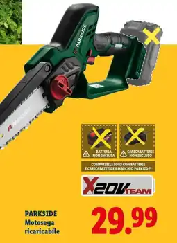 Lidl PARKSIDE Motosega ricaricabile offerta