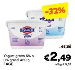Unes Yogurt greco 5% o 0% grassi FAGE offerta