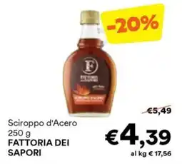 Unes Sciroppo d'Acero FATTORIA DEI SAPORI offerta