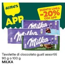 Unes Tavolette di cioccolato MILKA offerta