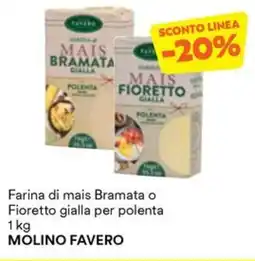 Unes Farina di mais Bramata o Fioretto gialla per polenta MOLINO FAVERO offerta