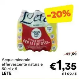 Unes Acqua minerale effervescente naturale LETE offerta