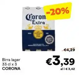 Unes Birra lager CORONA offerta