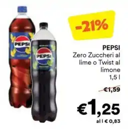 Unes PEPSI Zero Zuccheri al lime o Twist al limone offerta