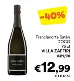 Unes Franciacorta Satén DOCG VILLA ZAFFIRI offerta