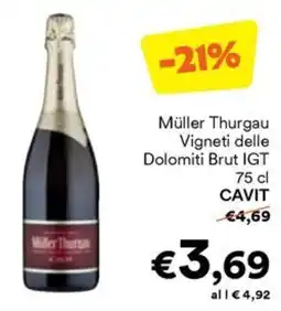 Unes Müller Thurgau Vigneti delle Dolomiti Brut IGT CAVIT offerta
