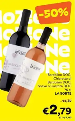 Unes Bardolino DOC, Chiaretto di Soave o Custoza DOC LA SORTE offerta