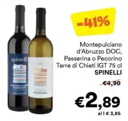 Unes Montepulciano d'Abruzzo DOC, Passerina o Pecorino Terre di Chieti IGT SPINELLI offerta