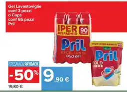 Carrefour Pril Gel Lavastoviglie o Caps offerta