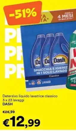 Unes Detersivo liquido lavatrice classico DASH offerta