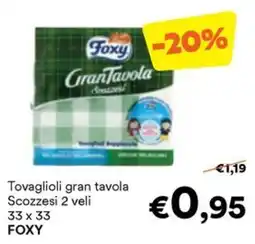 Unes Tovaglioli gran tavola Scozzesi 2 veli 33 x 33 FOXY offerta