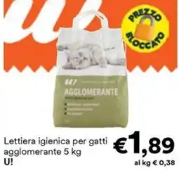 Unes Lettiera igienica per gatti agglomerante U! offerta