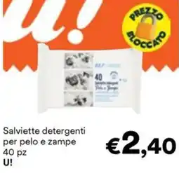 Unes Salviette detergenti per pelo e zampe U! offerta
