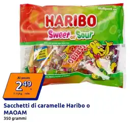 Action Sacchetti di caramelle Haribo o MAOAM 350 grammi offerta