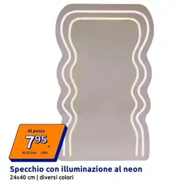 Action Specchio con illuminazione al neon diversi colori offerta