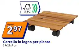 Action Carrello in legno per piante offerta