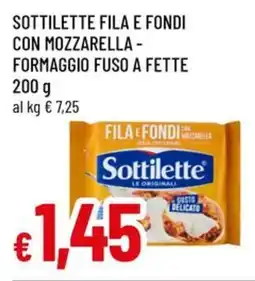Famila Superstore Sottilette fila e fondi con mozzarella- formaggio fuso a fette offerta