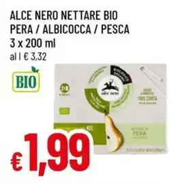Famila Superstore Alce nero nettare bio pera/albicocca / pesca offerta