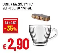 Famila Superstore Conf. 6 tazzine caffe" vetro cc. 90 mistral offerta