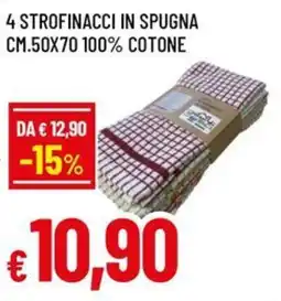 Famila Superstore 4 strofinacci in spugna cm. 50x70 100% cotone offerta