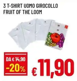 Famila Superstore 3 t-shirt uomo girocollo fruit of the loom offerta