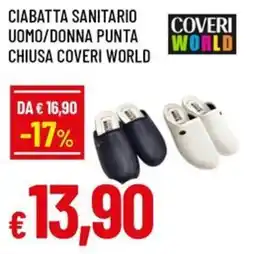 Famila Superstore Ciabatta sanitario uomo/donna punta chiusa coveri world offerta