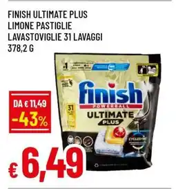 Famila FINISH ULTIMATE PLUS LIMONE PASTIGLIE LAVASTOVIGLIE 31 LAVAGGI offerta